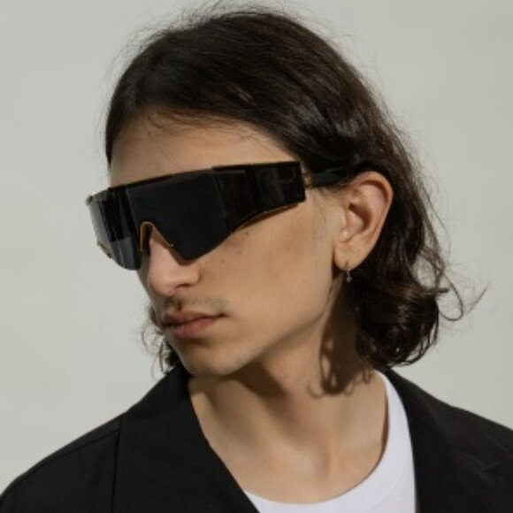 Balmain FLECHE BPS-138A-141 Women Sunglasses Titanium Gold Grey Mirror Mask - Picture 14 of 14